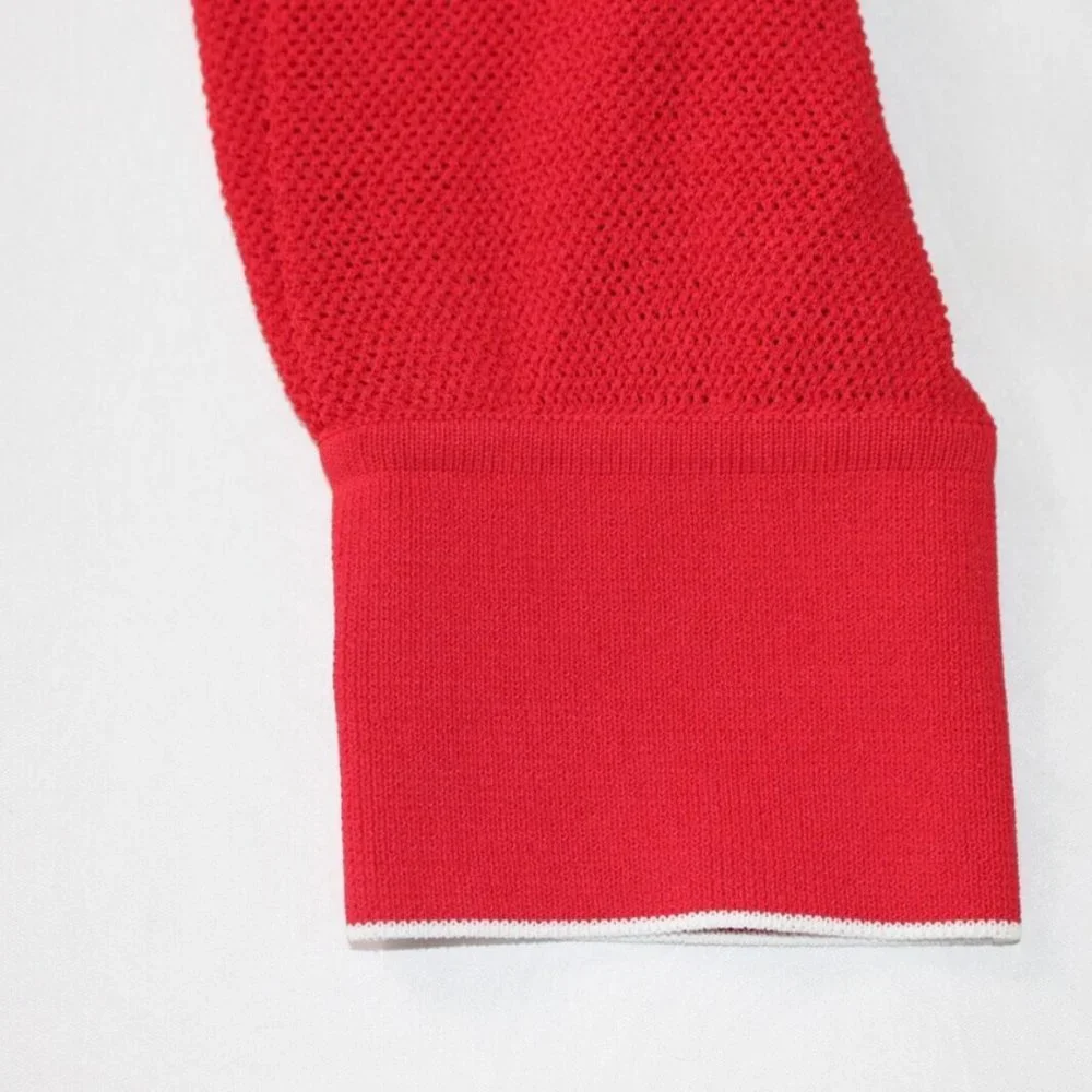 $1750 MEN'S NEW W/TAGS Salvatore Ferragamo Mesh Red White Cardigan Size L